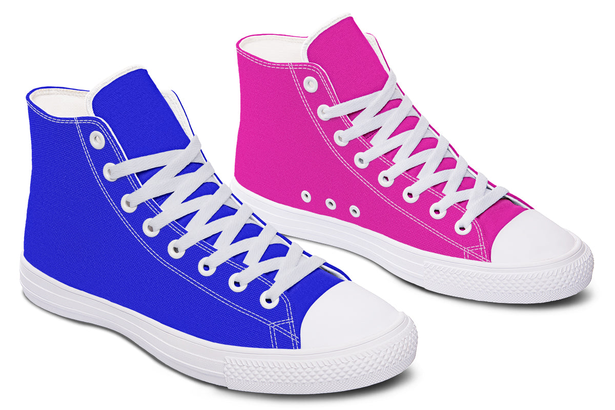 Blue And Pink Mismatch High Tops - Offbeat Sweetie