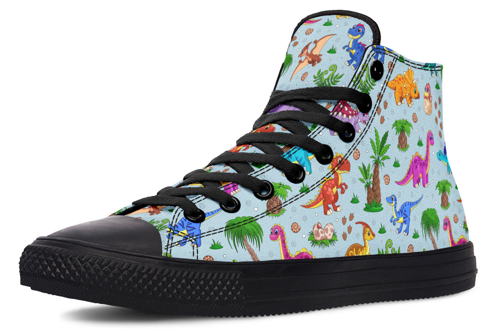 Blue Baby Dinos High Tops (Wide)