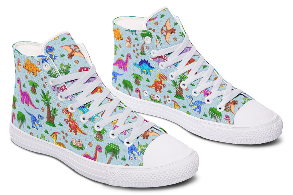 Blue Baby Dinos High Tops (Wide)