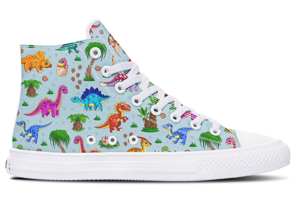 Blue Baby Dinos High Tops (Wide)