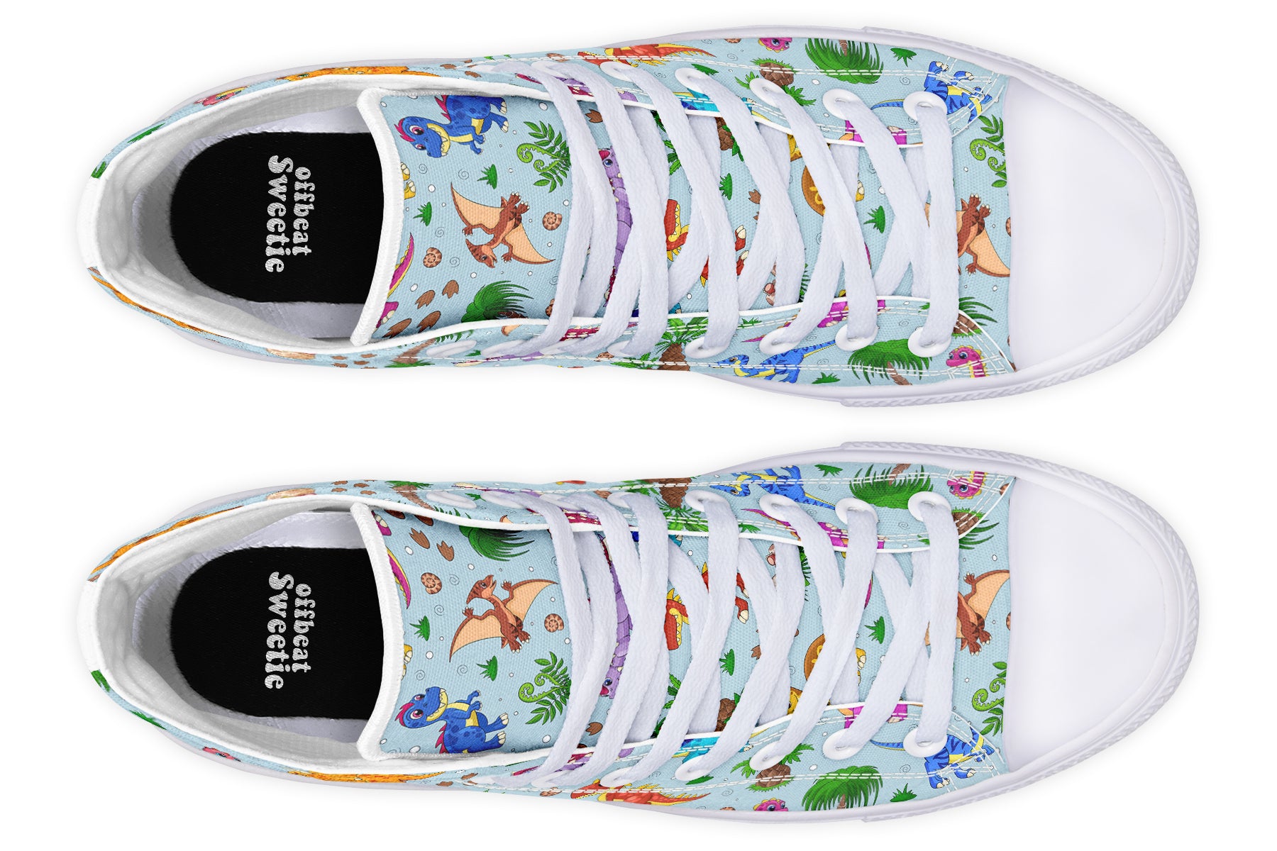 Blue Baby Dinos High Tops (Wide)