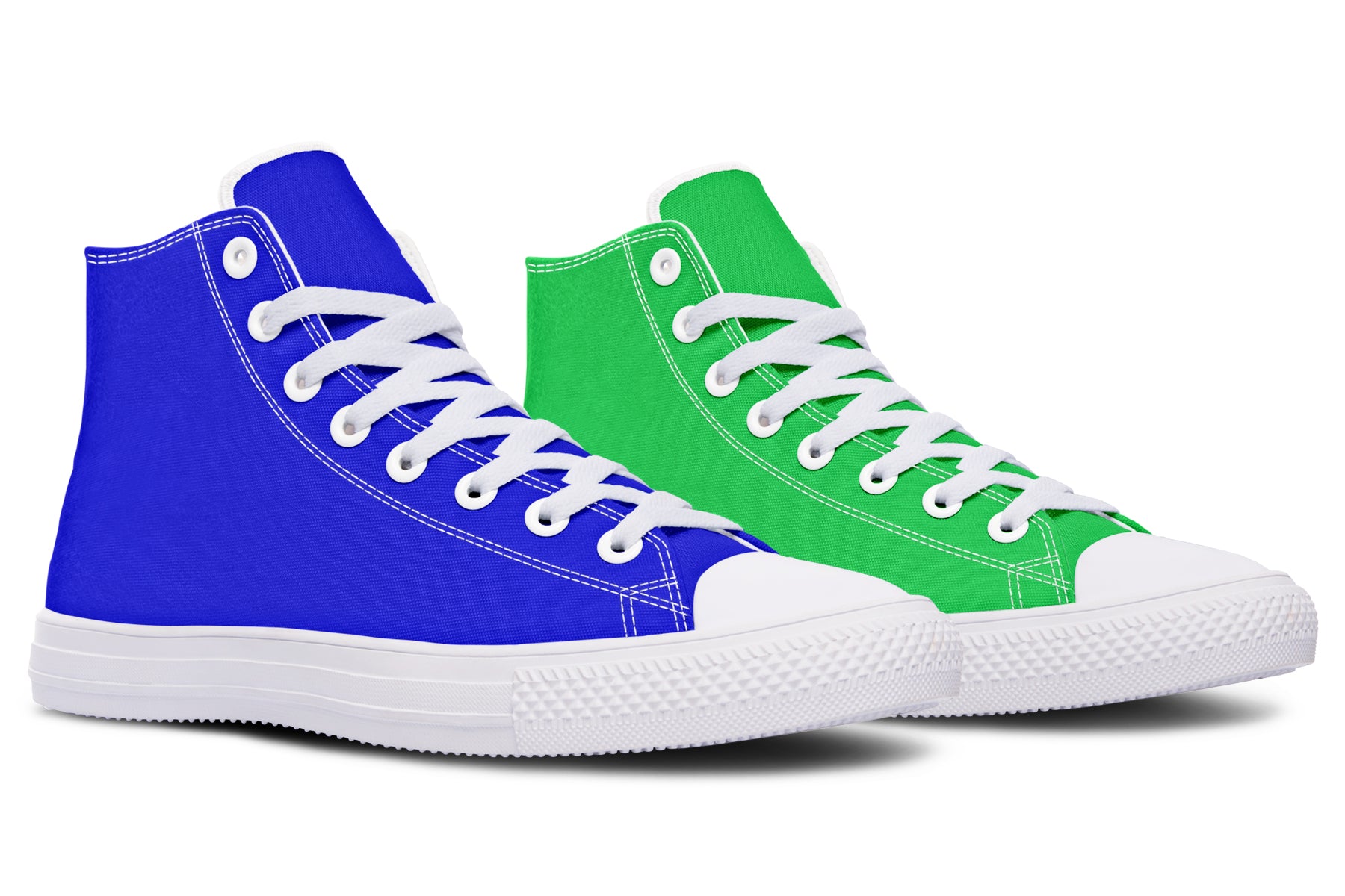 Blue and Green Mismatch High Tops