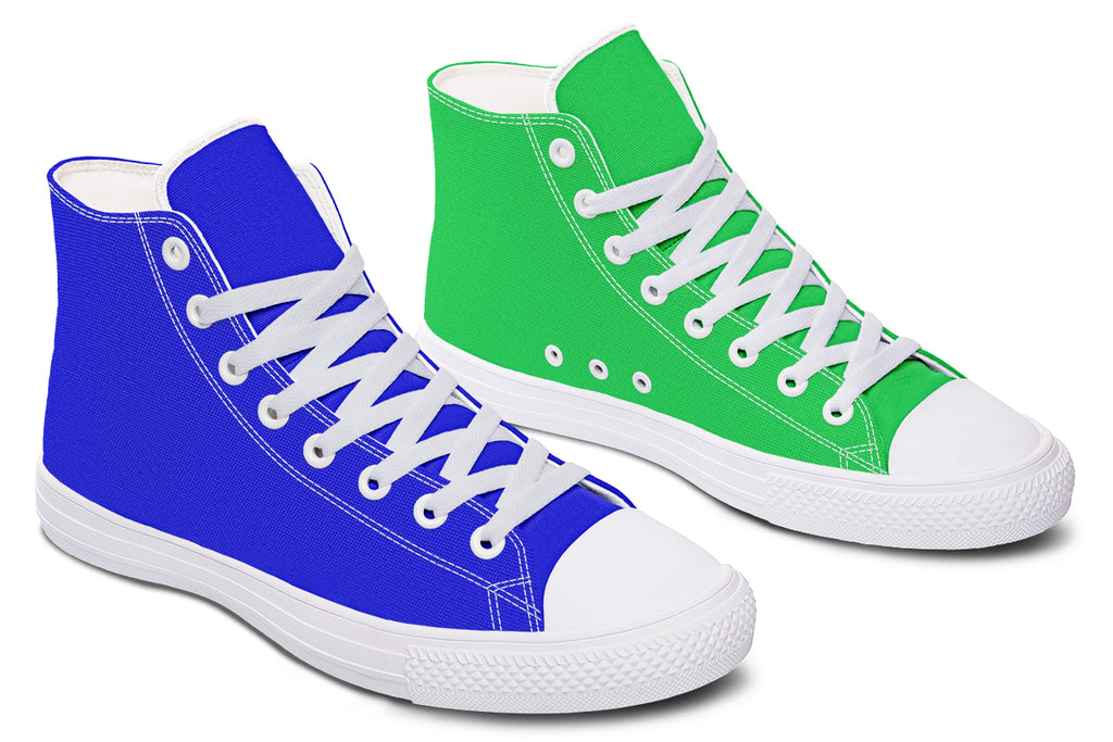Blue and Green Mismatch High Tops
