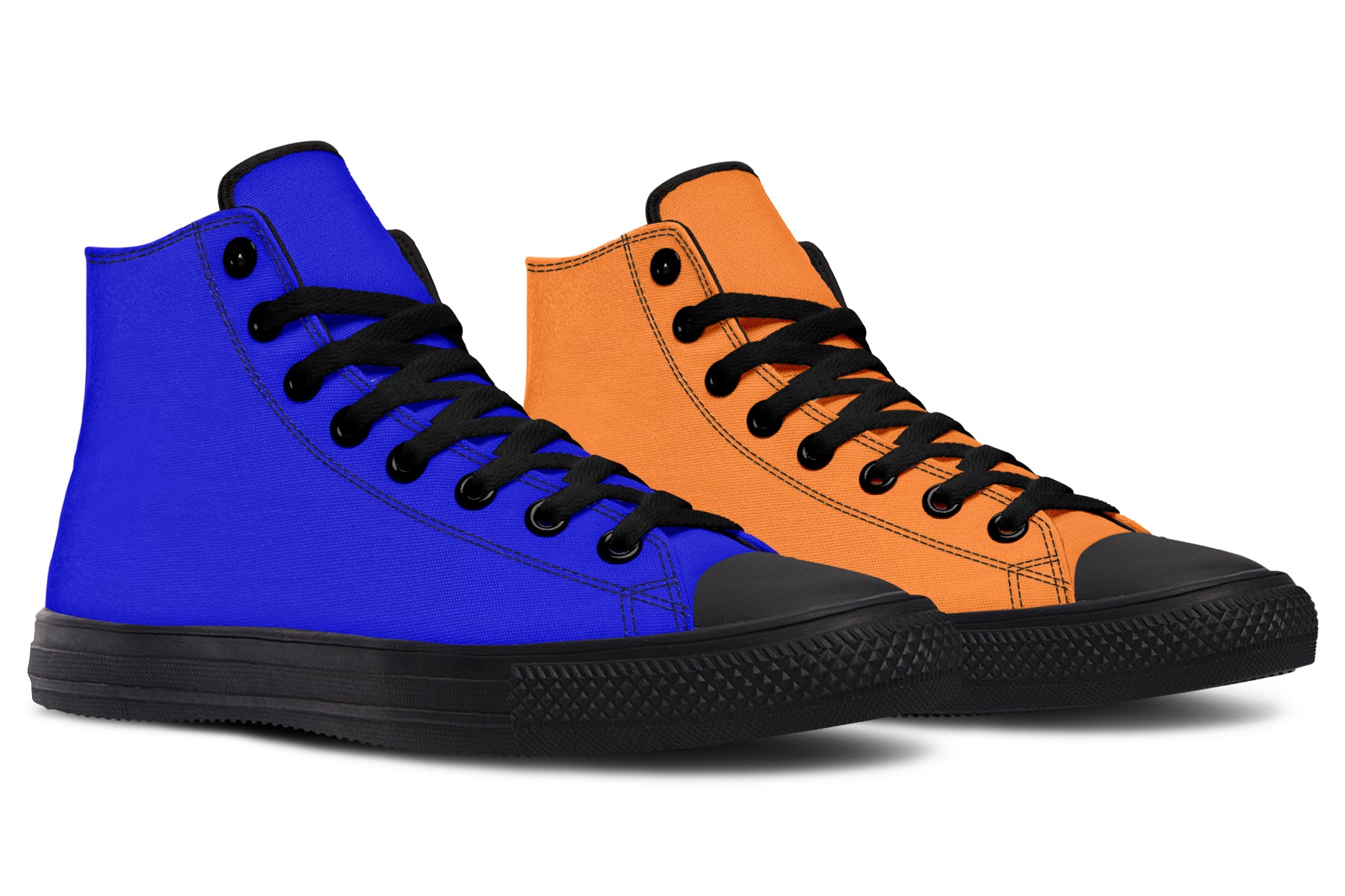 Blue and Orange Mismatch High Tops