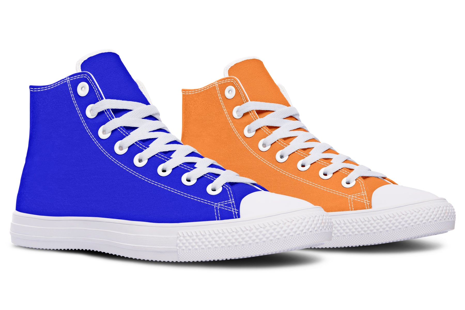 Blue and Orange Mismatch High Tops