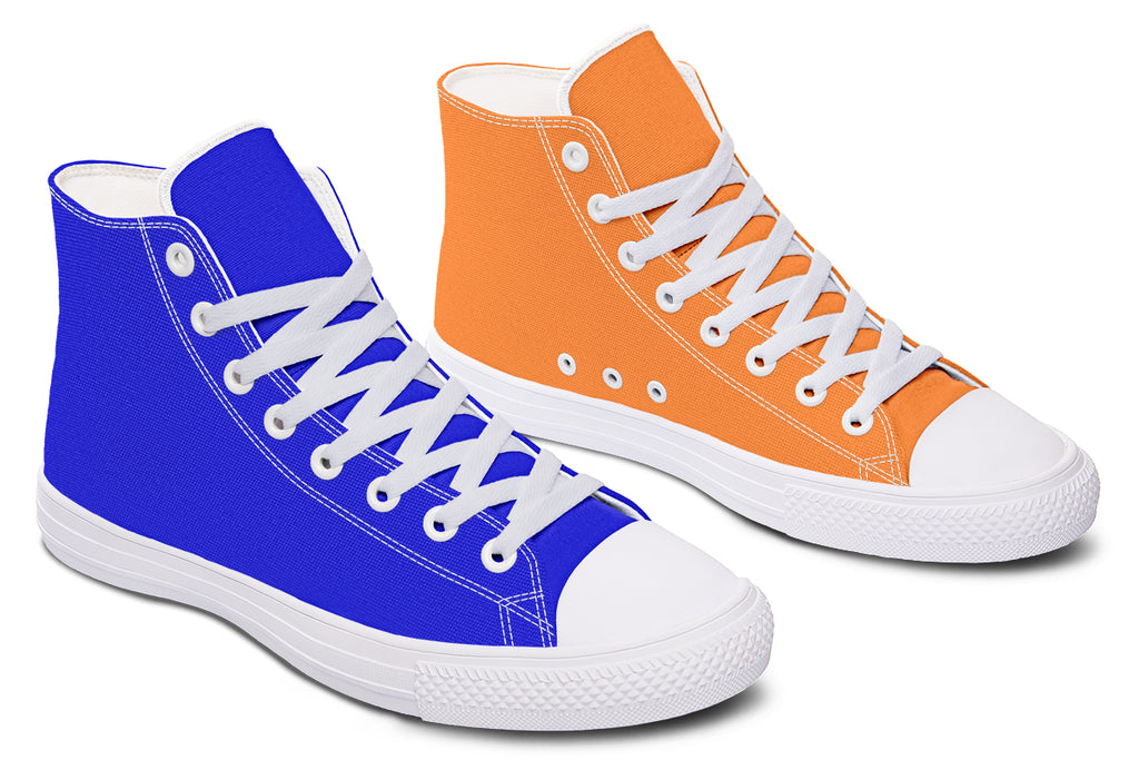 Blue and Orange Mismatch High Tops