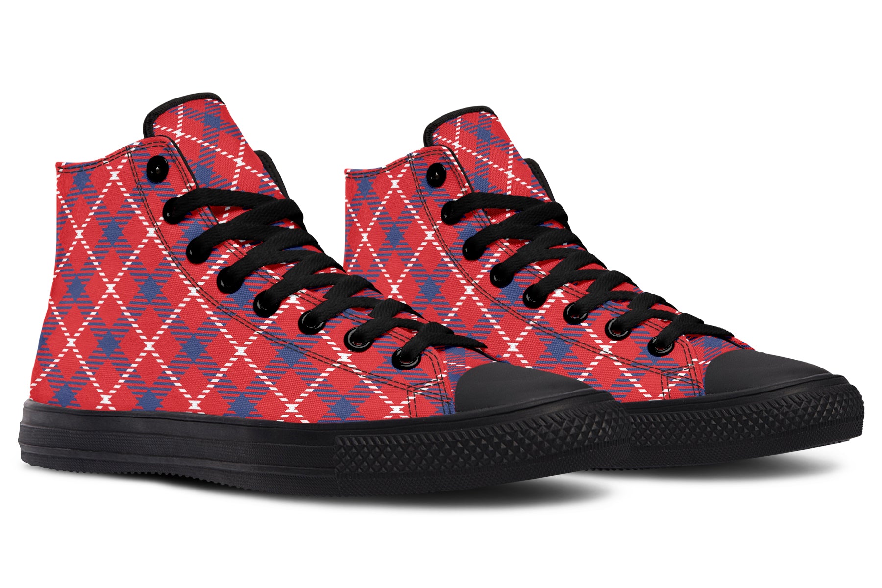 Cherry Red Plaid High Tops