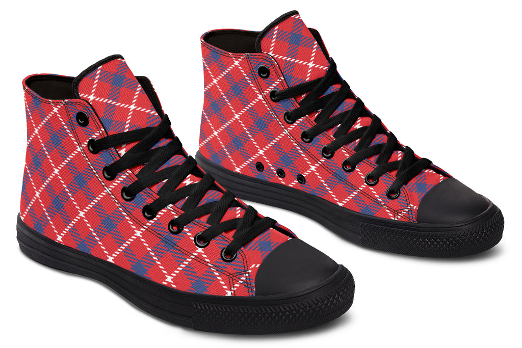 Cherry Red Plaid High Tops