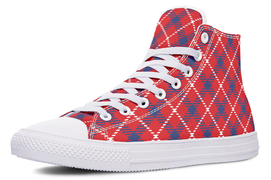 Cherry Red Plaid High Tops