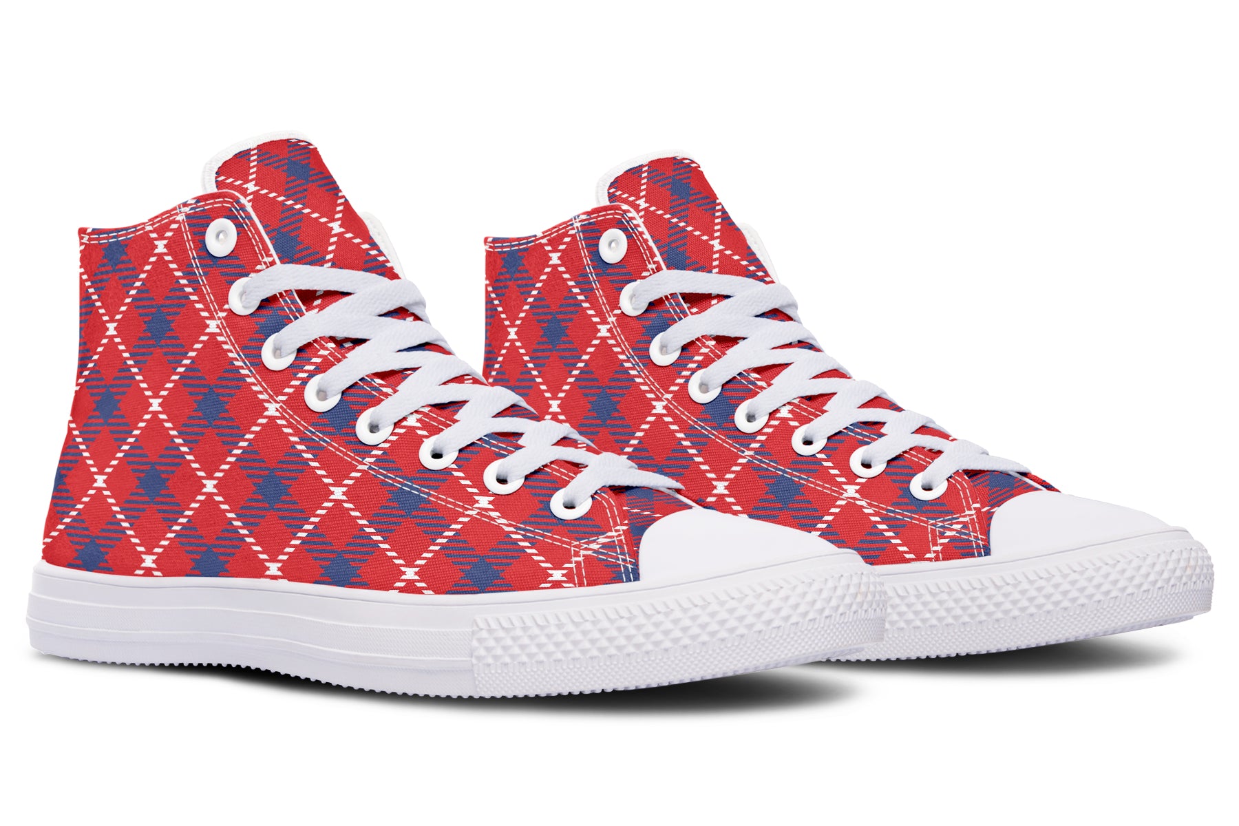 Cherry Red Plaid High Tops