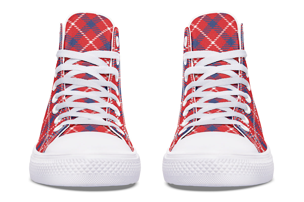 Cherry Red Plaid High Tops