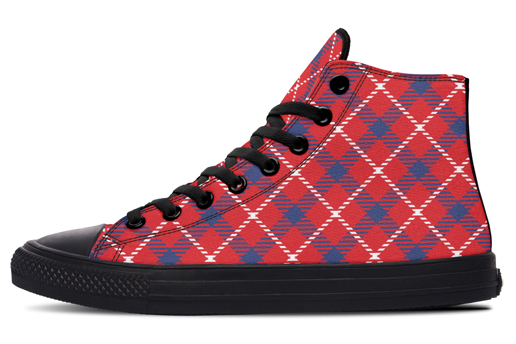 Cherry Red Plaid High Tops