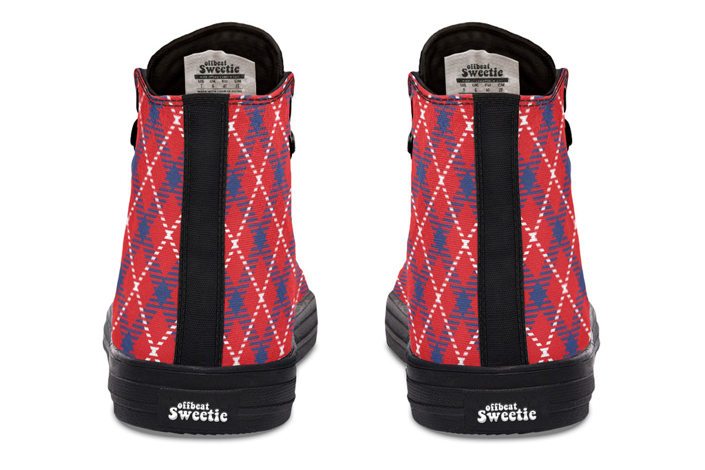 Cherry Red Plaid High Tops