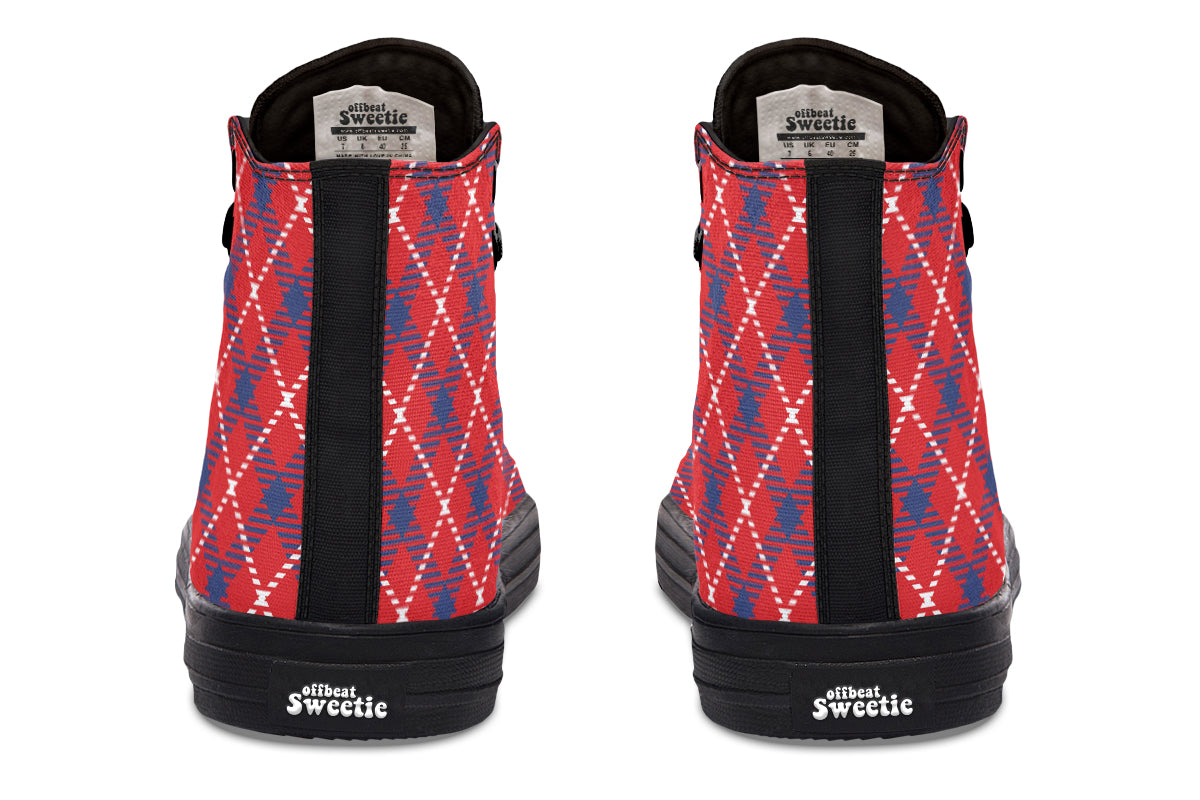 Cherry Red Plaid High Tops