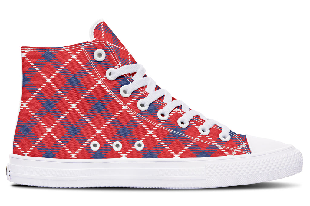 Cherry Red Plaid High Tops