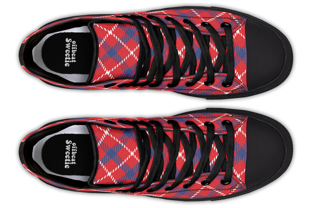 Cherry Red Plaid High Tops
