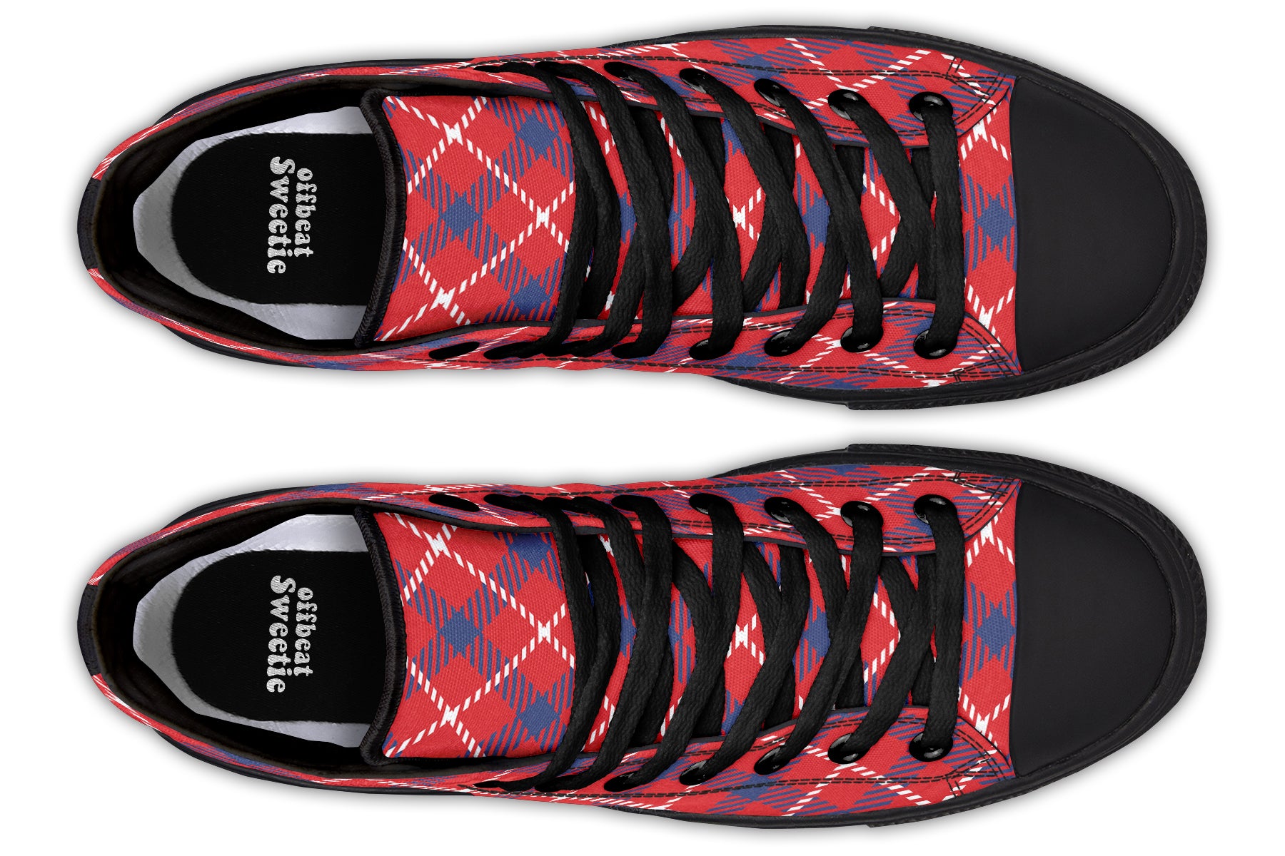 Cherry Red Plaid High Tops