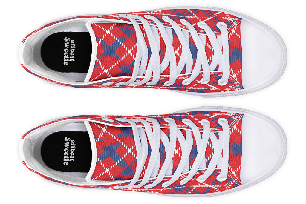 Cherry Red Plaid High Tops