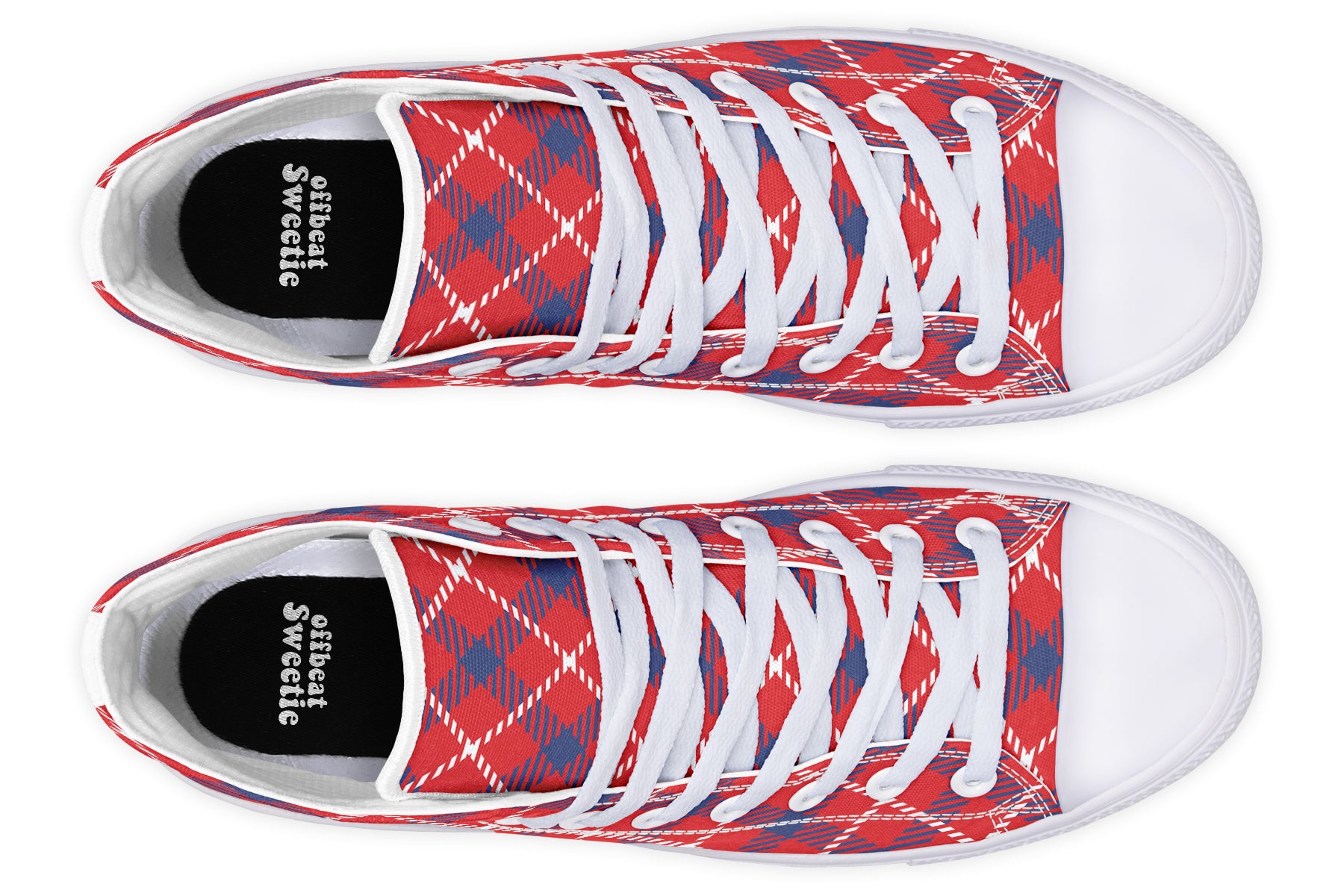 Cherry Red Plaid High Tops