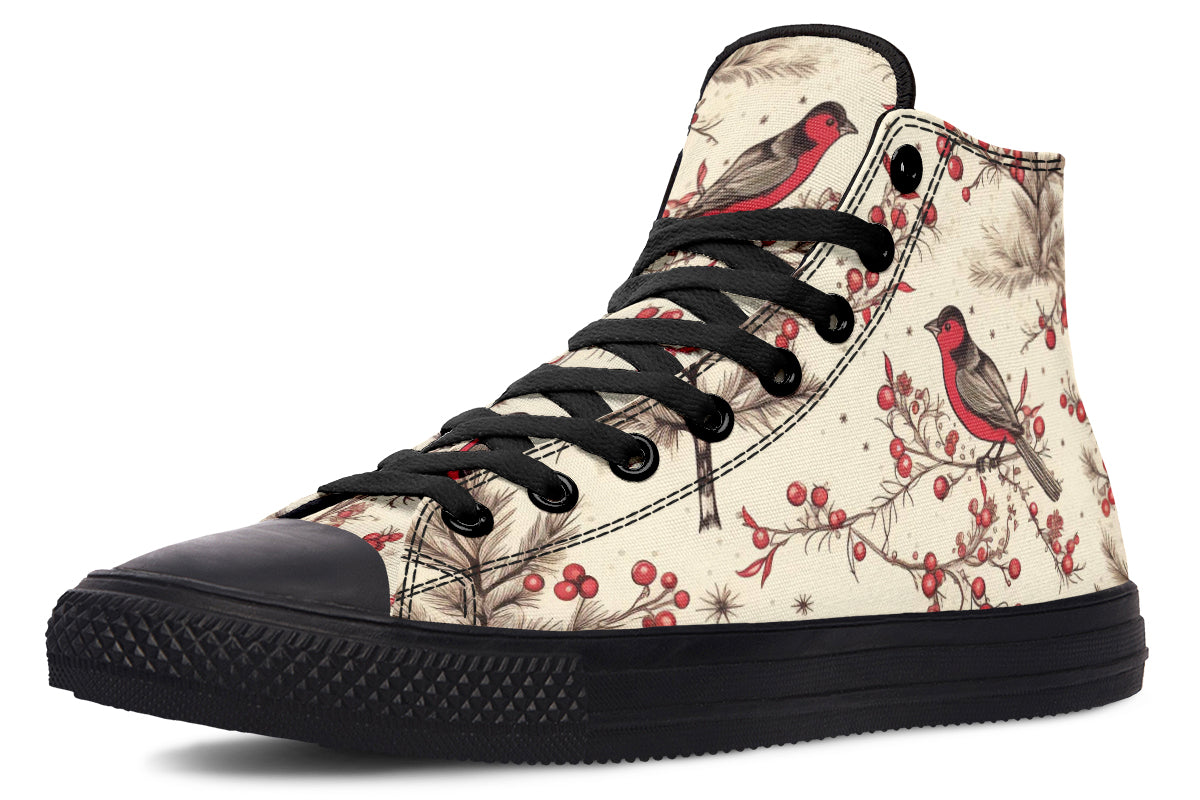 Christmas Birds High Tops - Offbeat Sweetie