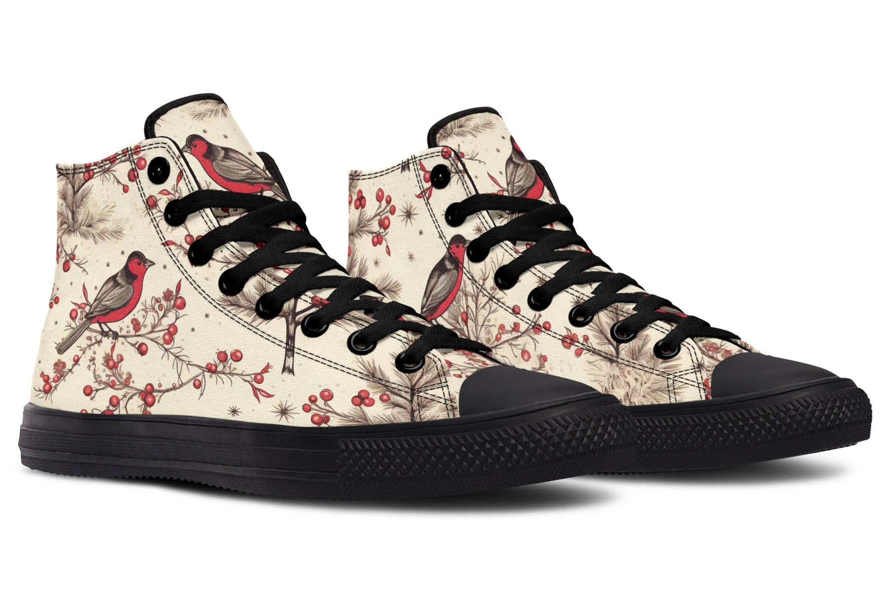 Christmas Birds High Tops - Offbeat Sweetie