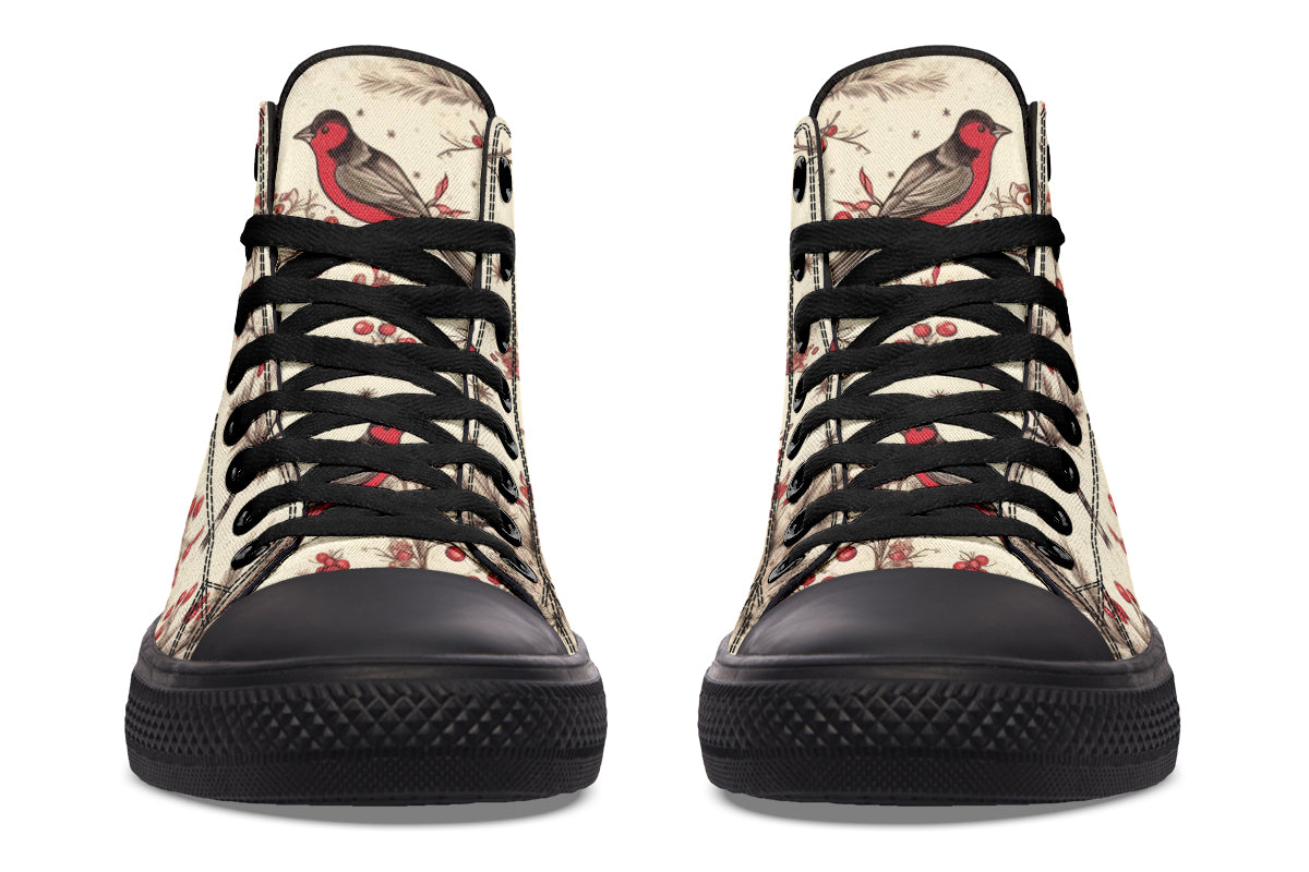 Christmas Birds High Tops - Offbeat Sweetie