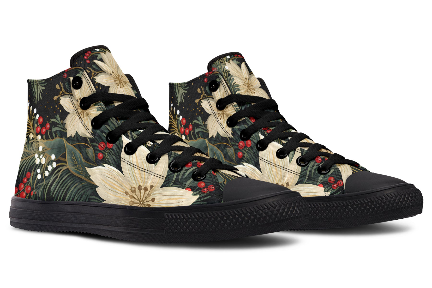 Christmas Flora High Tops (Wide)
