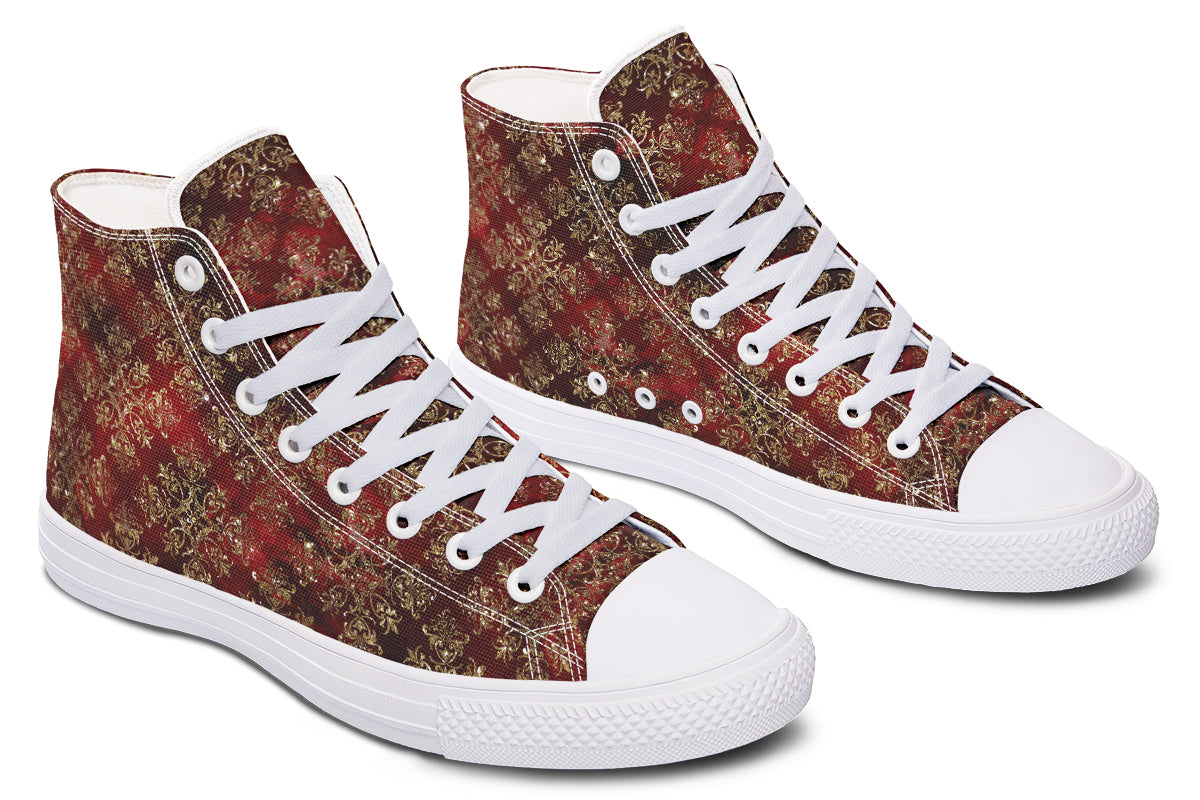 Christmas Wrapping Paper High Tops - Offbeat Sweetie
