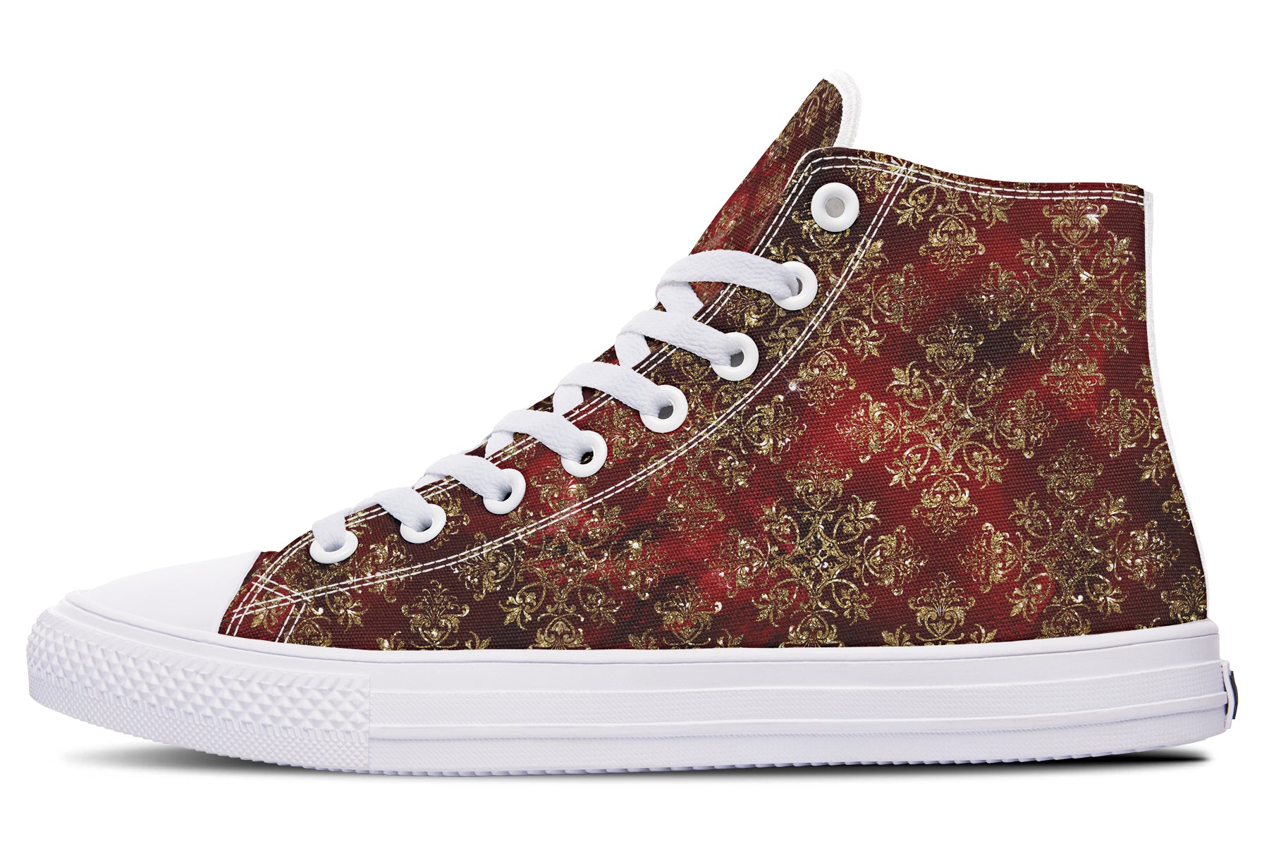 Christmas Wrapping Paper High Tops - Offbeat Sweetie