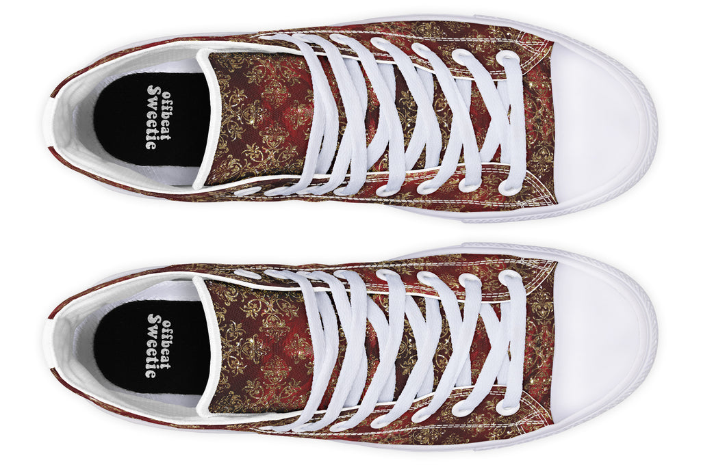 Christmas Wrapping Paper High Tops - Offbeat Sweetie