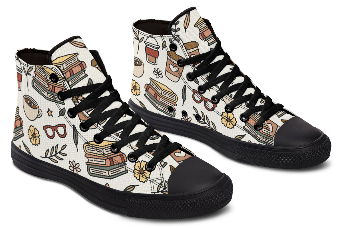 Coffee And Books High Tops (Wide)