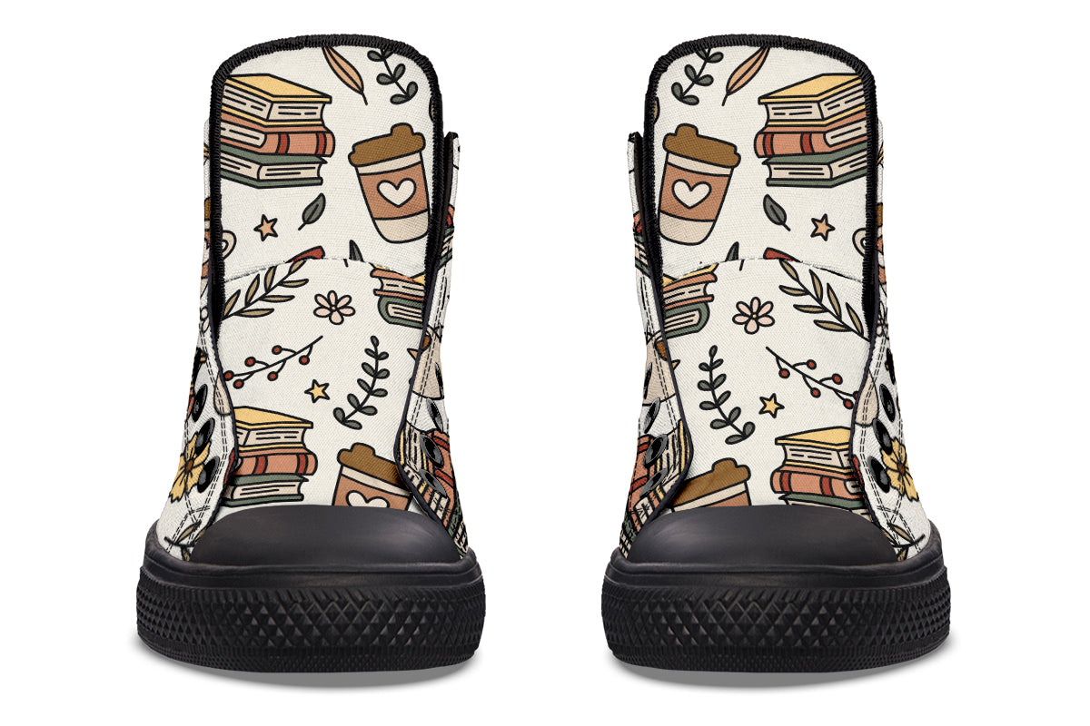 Coffee And Books High Tops (Wide)
