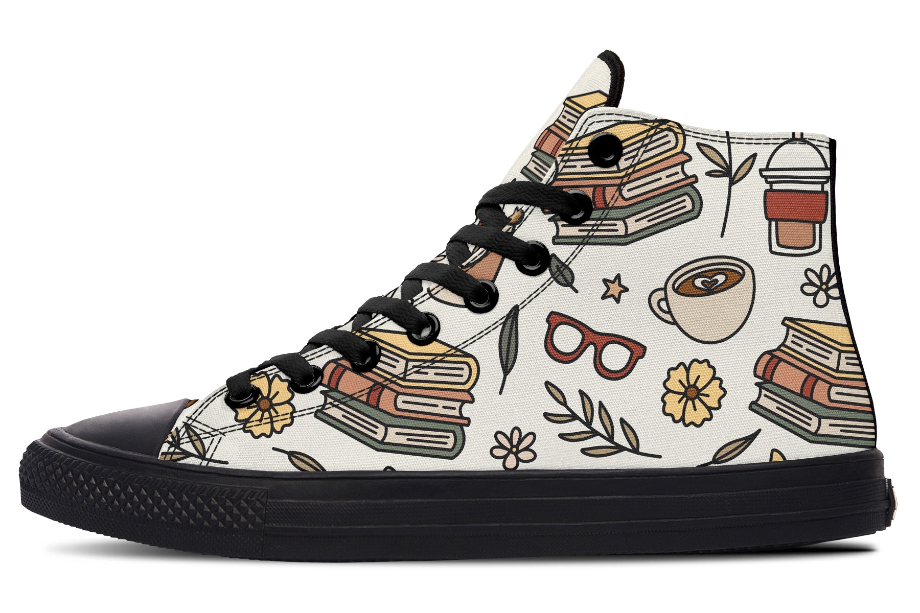 Coffee And Books High Tops (Wide)