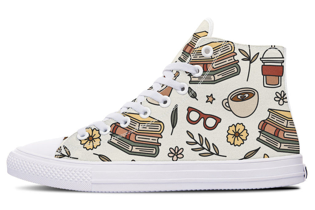 Coffee And Books High Tops (Wide)