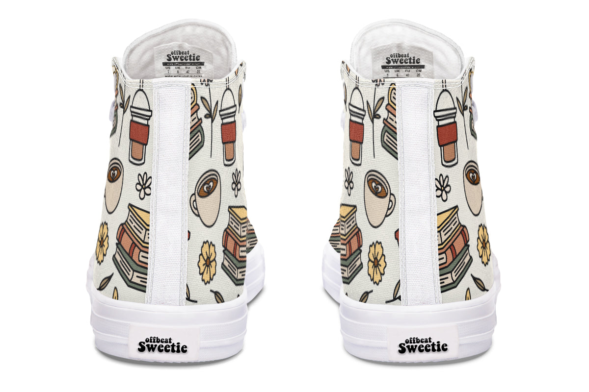 Coffee And Books High Tops (Wide)