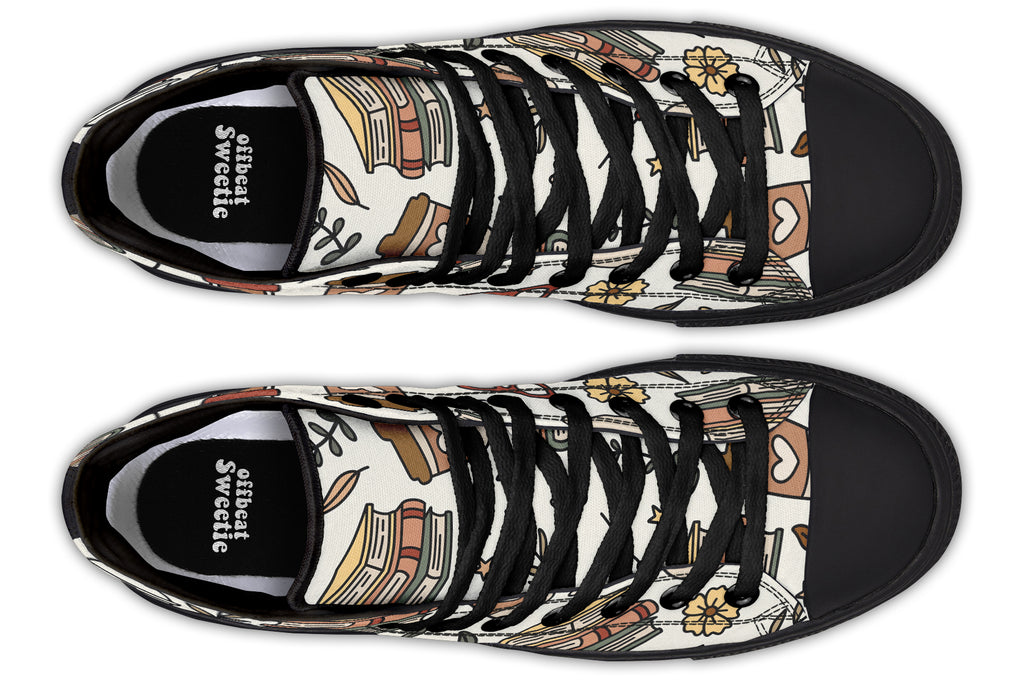 Coffee And Books High Tops (Wide)