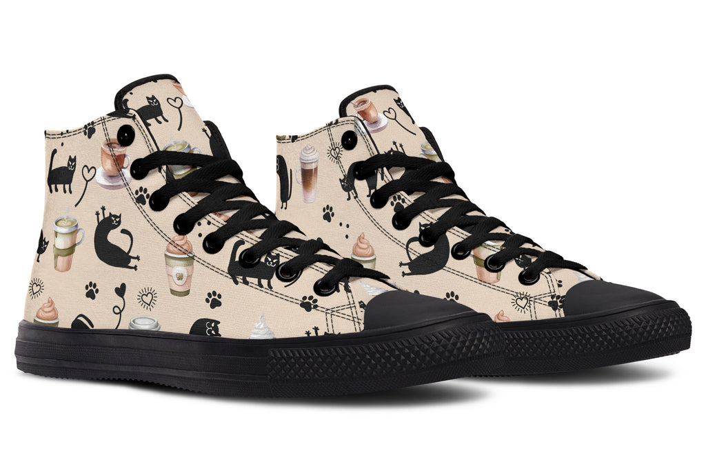 Cozy Coffee Cat High Tops
