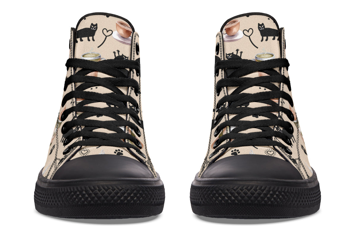 Cozy Coffee Cat High Tops