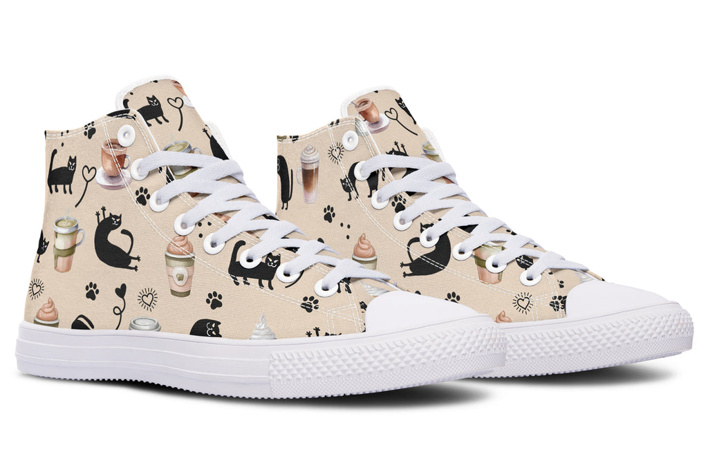 Cozy Coffee Cat High Tops