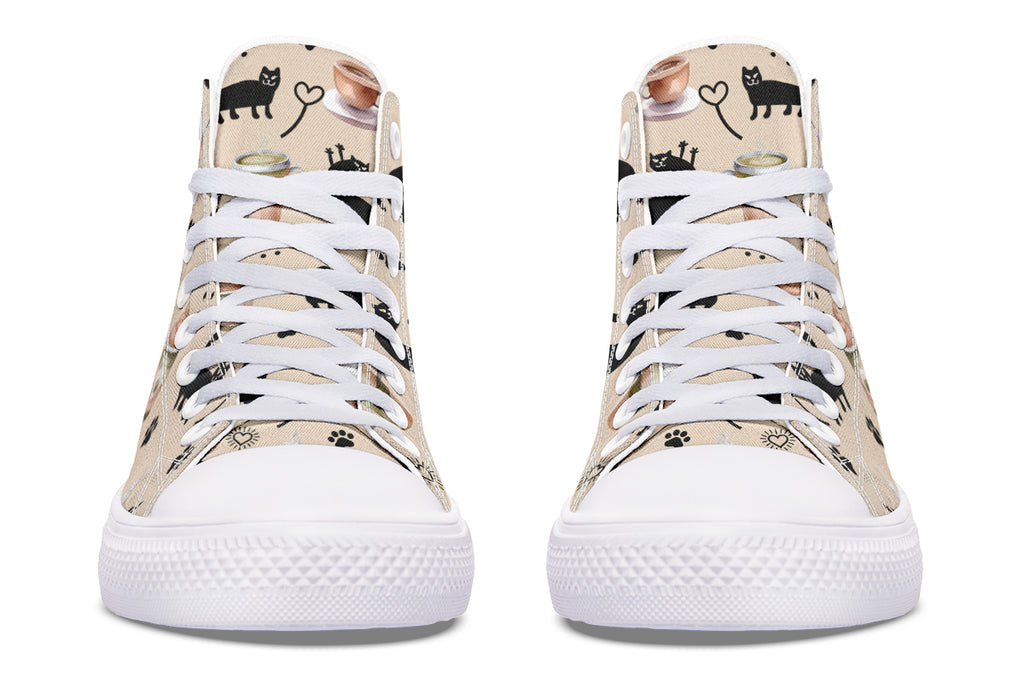 Cozy Coffee Cat High Tops