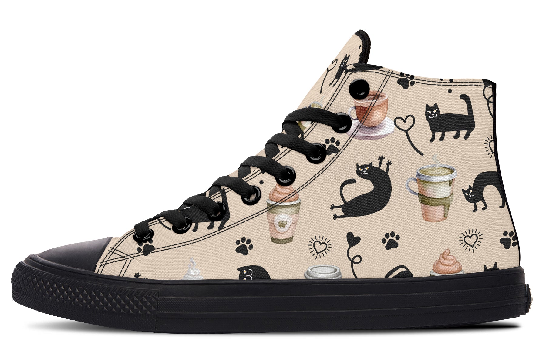 Cozy Coffee Cat High Tops