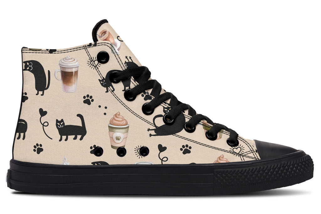 Cozy Coffee Cat High Tops