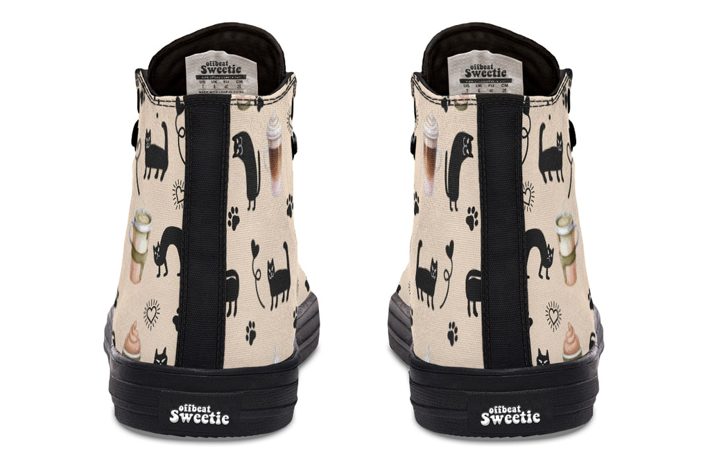 Cozy Coffee Cat High Tops