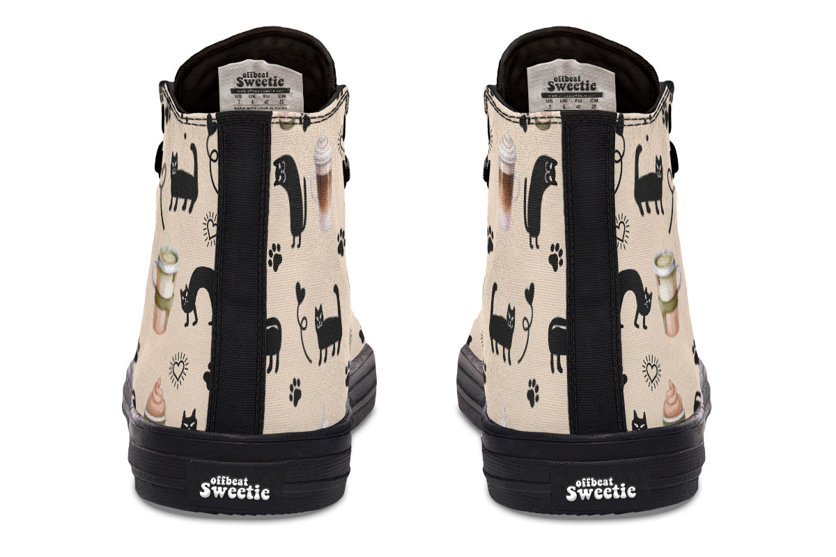 Cozy Coffee Cat High Tops