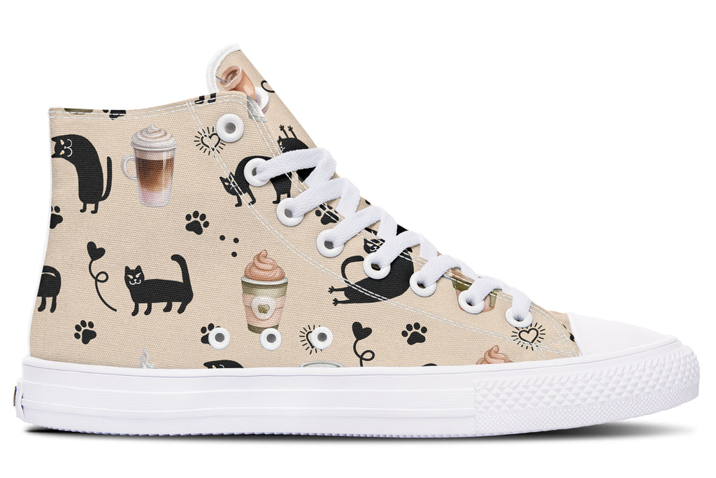 Cozy Coffee Cat High Tops