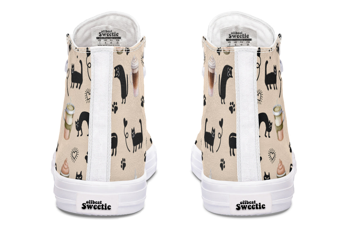 Cozy Coffee Cat High Tops