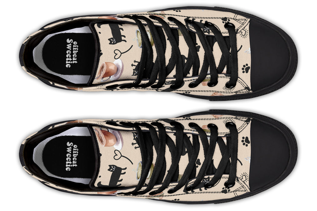 Cozy Coffee Cat High Tops