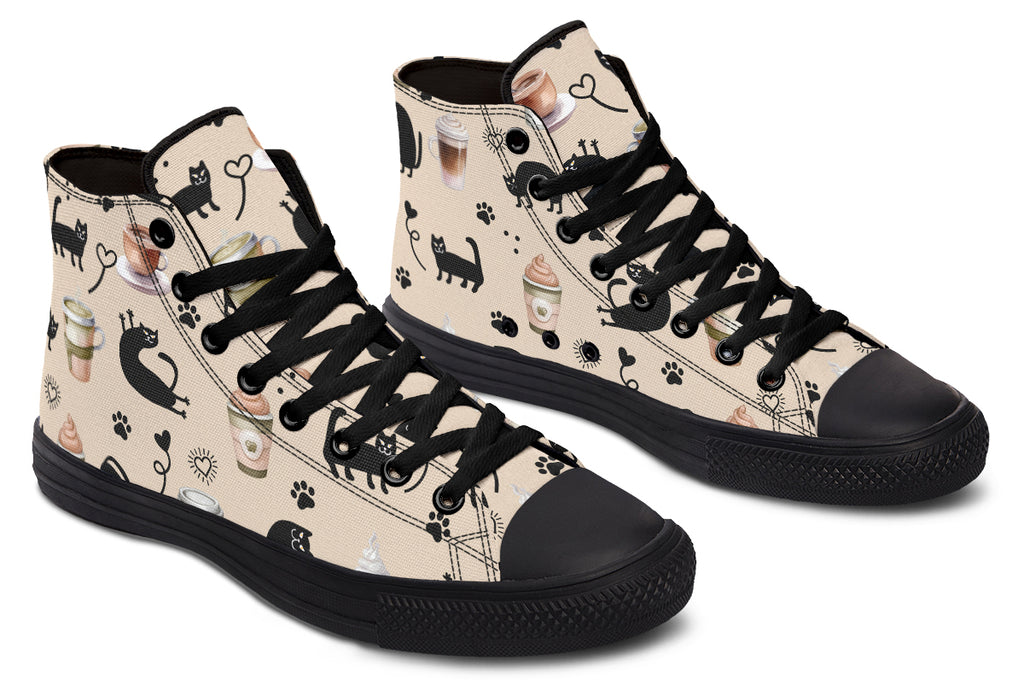 Cozy Coffee Cat High Tops (Wide)