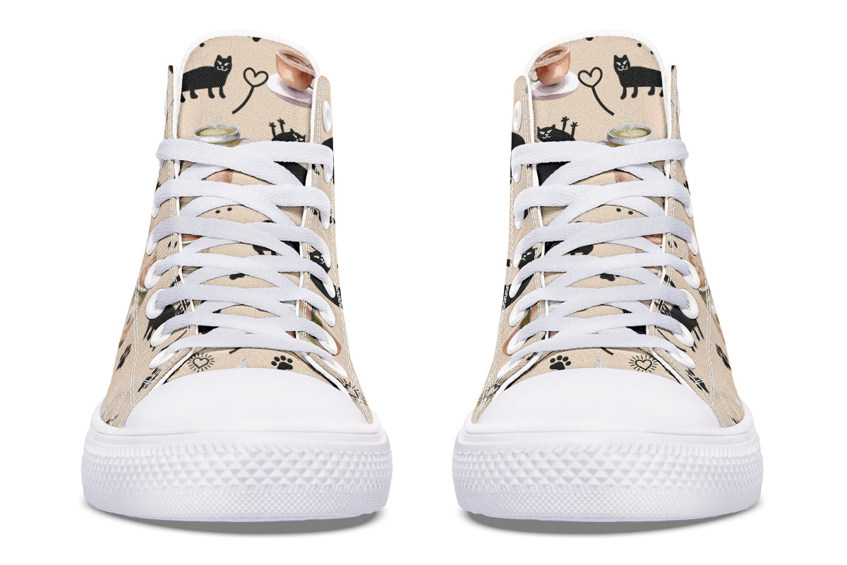 Cozy Coffee Cat High Tops (Wide)