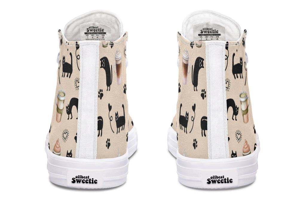 Cozy Coffee Cat High Tops (Wide)